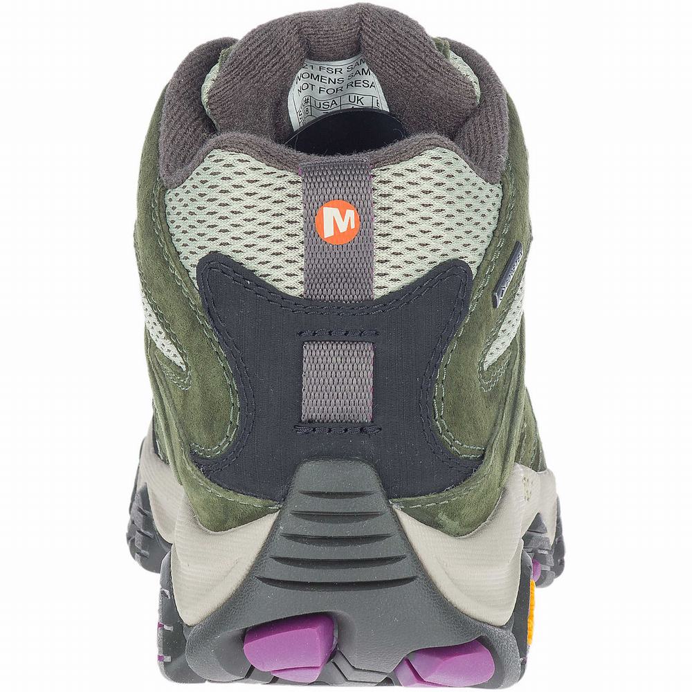 Women's Merrell Moab 3 Mid GORE-TEX® Hiking Boots Olive Outlet | HEQPA-1403