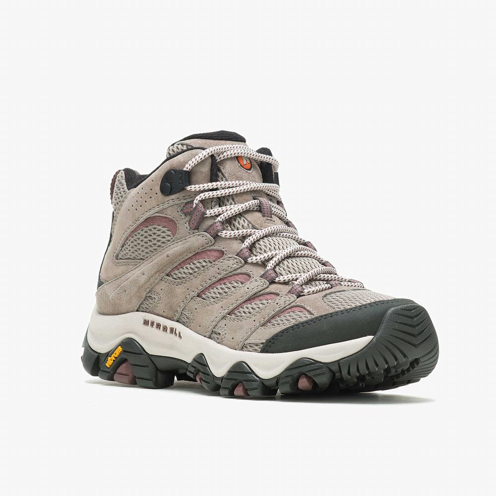 Women's Merrell Moab 3 Mid Hiking Boots Grey Outlet | SCRXK-7602