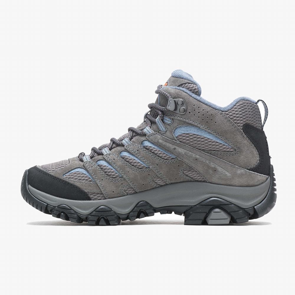 Women's Merrell Moab 3 Mid Waterproof Boots Grey Outlet | BLZGT-2019