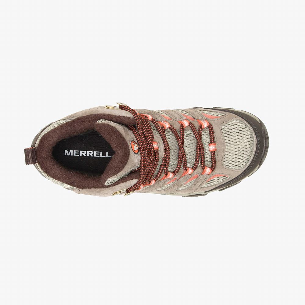 Women's Merrell Moab 3 Mid Waterproof Hiking Boots Brown Outlet | DABYV-0483