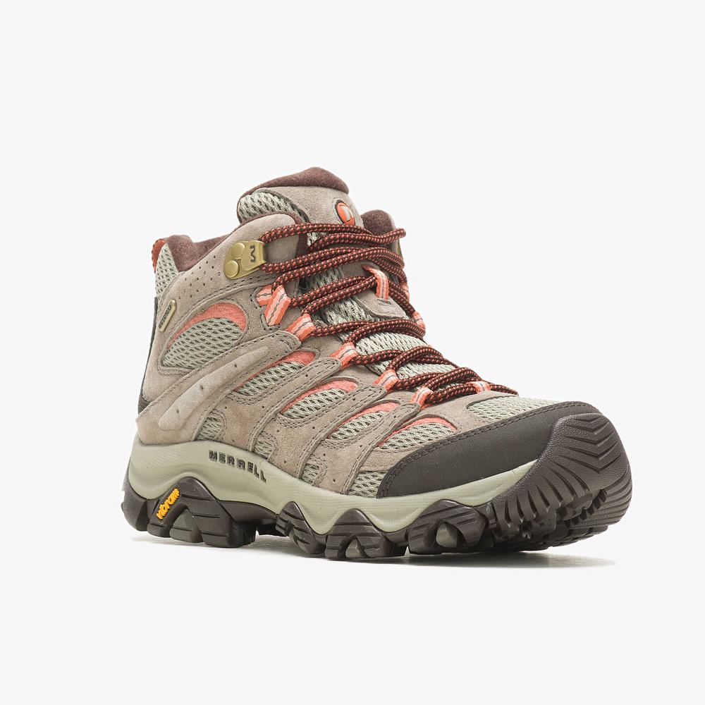 Women's Merrell Moab 3 Mid Waterproof Hiking Boots Brown Outlet | DABYV-0483