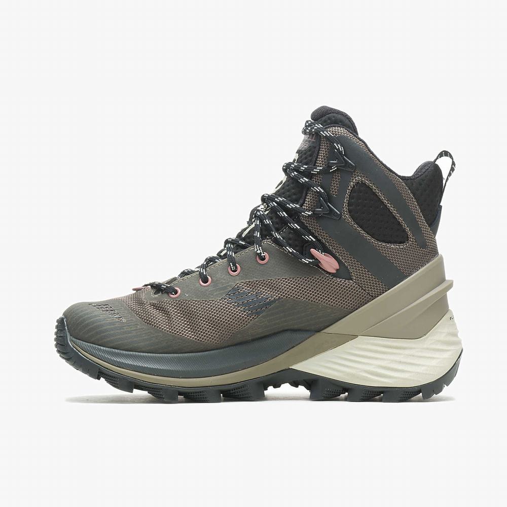 Women's Merrell Rogue Hiker Mid GORE-TEX® Hiking Boots Khaki Outlet | OPVGH-7819