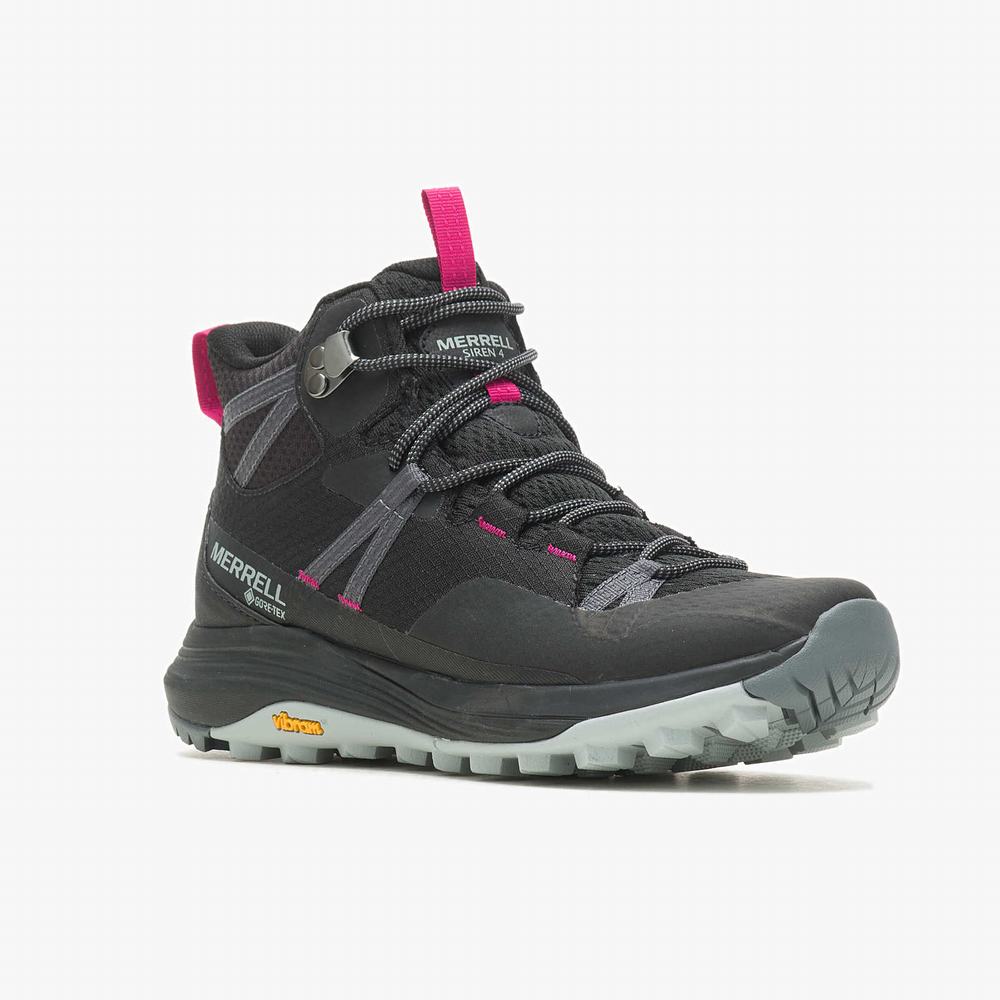 Women's Merrell Siren 4 Mid GORE-TEX® Hiking Boots Black Outlet | KZGIJ-8415